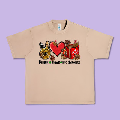 Peace Love  Hot Chocolate Urban Heavy Tee Designed By Adodesignshop