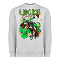 Heather Grey lucky cowboy Heavyweight Sweatshirt - MaliasSmallBusiness