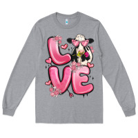 Heather Grey love cow valentine's day Long Sleeve Tee - MaliasSmallBusiness