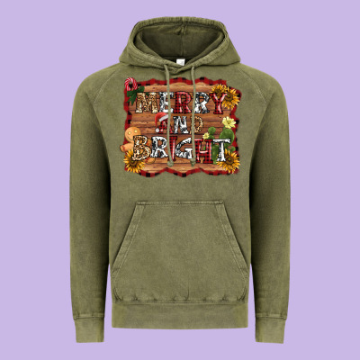 Merry And Bright Vintage Hoodie Designed By Adodesignshop