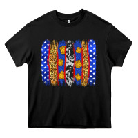 Black American police brushstrokes Heavy Core Tee - Neo Western