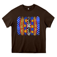 Chocolate Brown American police brushstrokes Heavy Core Tee - Neo Western