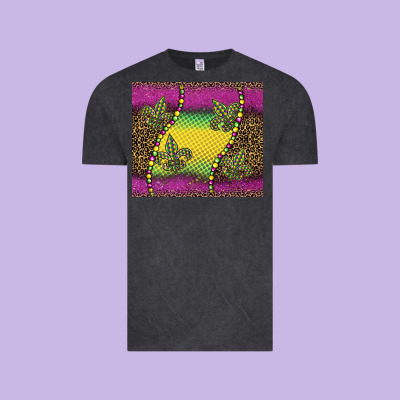 Mardi Gras  Leopard Pink Glitter Vintage Tee Designed By Barkaloodesign
