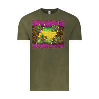 Vintage Olive mardi gras  leopard pink glitter Vintage Tee - BarkalooDesign