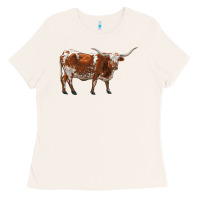 Bone longhorn Ladies Tee - RanaPortraitStore
