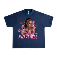 Navy breast cancer awareness afro woman Urban Heavy Tee - NancyCooperArtShop