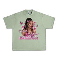 Oil Green breast cancer awareness afro woman Urban Heavy Tee - NancyCooperArtShop