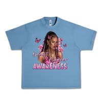 Pebble Blue breast cancer awareness afro woman Urban Heavy Tee - NancyCooperArtShop