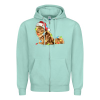 Seafoam christmas persian cat Zipper Hoodie - LillyAllenDesigns