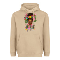 July Girl Afro Woman Summer Heavyweight Hoodie | Teevron