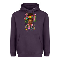 Plum July Girl Afro Woman Summer Heavyweight Hoodie - texasbilliewilder