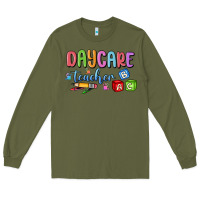 Army Green daycare teacher Long Sleeve Tee - MaliasSmallBusiness