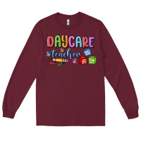 Burgundy daycare teacher Long Sleeve Tee - MaliasSmallBusiness