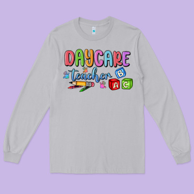 Daycare Teacher Long Sleeve Tee Designed By Maliassmallbusiness