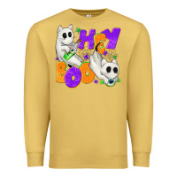 Hey Boo With Ghost Cats Premium Sweatshirt | Teevron