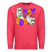 Cardinal Hey Boo with Ghost Cats Premium Sweatshirt - texasbilliewilder