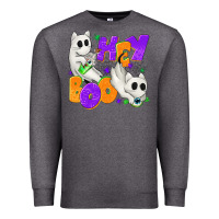 Charcoal Heather Hey Boo with Ghost Cats Premium Sweatshirt - texasbilliewilder