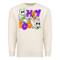 Sandshell Hey Boo with Ghost Cats Premium Sweatshirt - texasbilliewilder