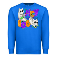 True Royal Hey Boo with Ghost Cats Premium Sweatshirt - texasbilliewilder