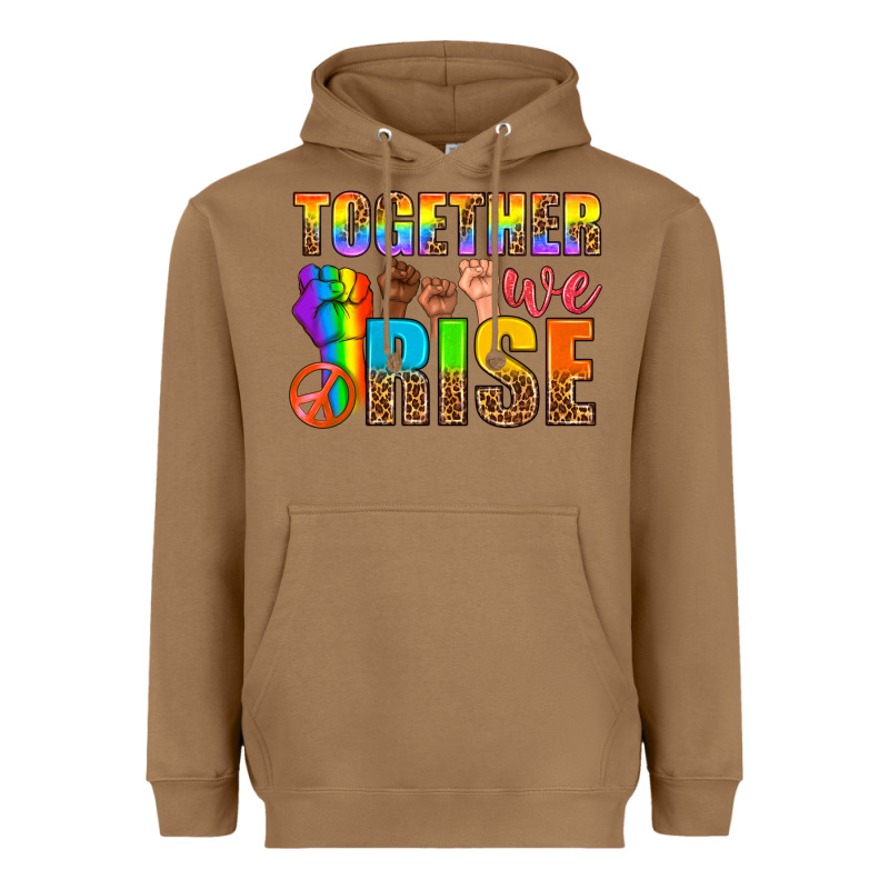 Lgbtq+ Together We Rise Heavyweight Hoodie by NancyCooperArtShop | Teevron