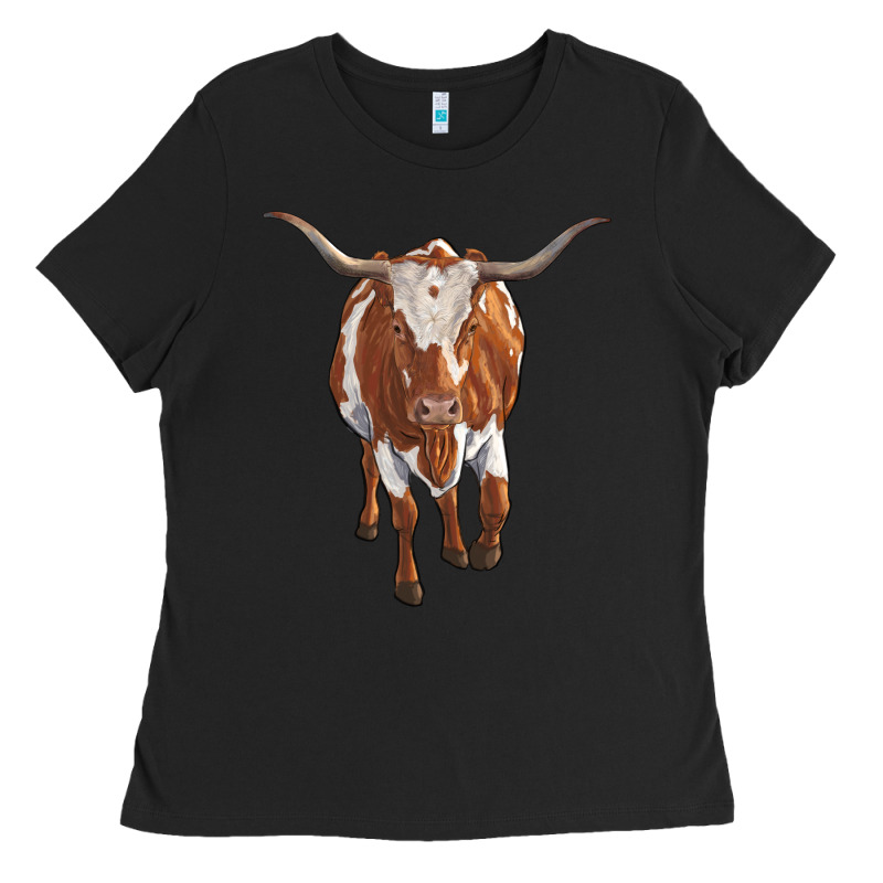 Longhorn Cow Ladies Tee by RanaPortraitStore | Teevron