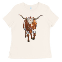 Bone longhorn cow Ladies Tee - RanaPortraitStore