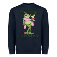 Navy i'm too much go find less boujee frog Heavyweight Sweatshirt - MaliasSmallBusiness