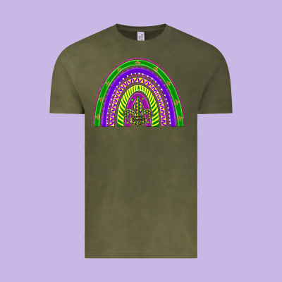 Mardi Gras Rainbow Vintage Tee Designed By Barkaloodesign