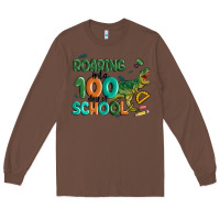 Chestnut roaring into 100 day of school Long Sleeve Tee - MaliasSmallBusiness