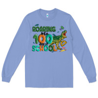 Colony Blue roaring into 100 day of school Long Sleeve Tee - MaliasSmallBusiness