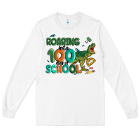 White roaring into 100 day of school Long Sleeve Tee - MaliasSmallBusiness
