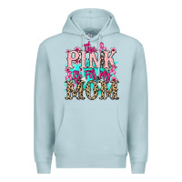 Blue Mist The pink is for my Mom Cancer Awareness Premium Hoodie - HowdyJamesFarm
