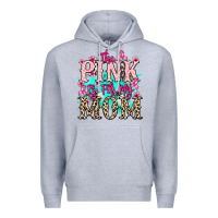 Heather Grey The pink is for my Mom Cancer Awareness Premium Hoodie - HowdyJamesFarm
