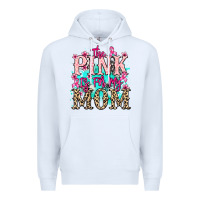 White The pink is for my Mom Cancer Awareness Premium Hoodie - HowdyJamesFarm