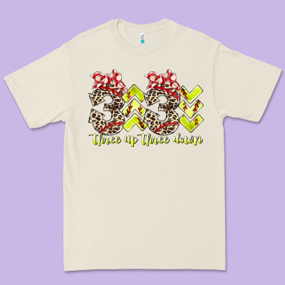 Three Up Theree Down Softball Premium Tee Designed By Racoondesign
