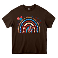 Chocolate Brown American rainbow Heavy Core Tee - Neo Western