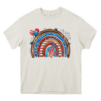 Cream American rainbow Heavy Core Tee - Neo Western