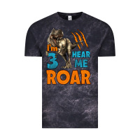 Cloud Black i'm three hear me roar dinosaur birthday Vintage Tee - LillyAllenDesigns
