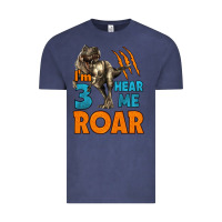 Vintage Denim i'm three hear me roar dinosaur birthday Vintage Tee - LillyAllenDesigns