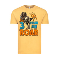 Vintage Mustard i'm three hear me roar dinosaur birthday Vintage Tee - LillyAllenDesigns