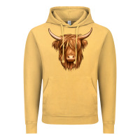 Vintage Mustard long haired cow Vintage Hoodie - Jasminsmagicworld