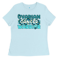 Baby Blue Ovarian Cancer Warrior Ladies Tee - texasbilliewilder