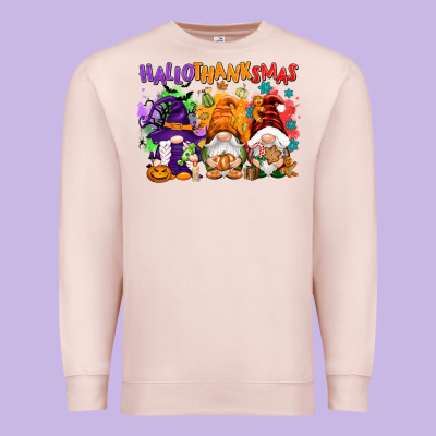 Hallothanksmas Gnomes Premium Sweatshirt Designed By Nancycooperartshop
