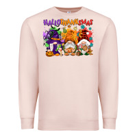 Pale Pink Hallothanksmas gnomes Premium Sweatshirt - NancyCooperArtShop