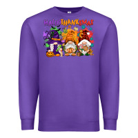 Purple Hallothanksmas gnomes Premium Sweatshirt - NancyCooperArtShop