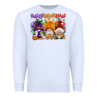 White Hallothanksmas gnomes Premium Sweatshirt - NancyCooperArtShop