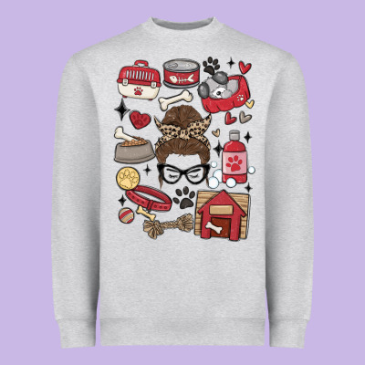 Can't Talk Right Now I'm Busy Doing Dog Mom Heavyweight Sweatshirt Designed By Maliassmallbusiness