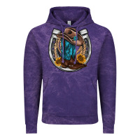 Cloud Purple western horseshoe boots hat rope sunflower Vintage Hoodie - AdoDesignShop