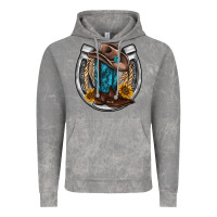 Cloud Rock western horseshoe boots hat rope sunflower Vintage Hoodie - AdoDesignShop