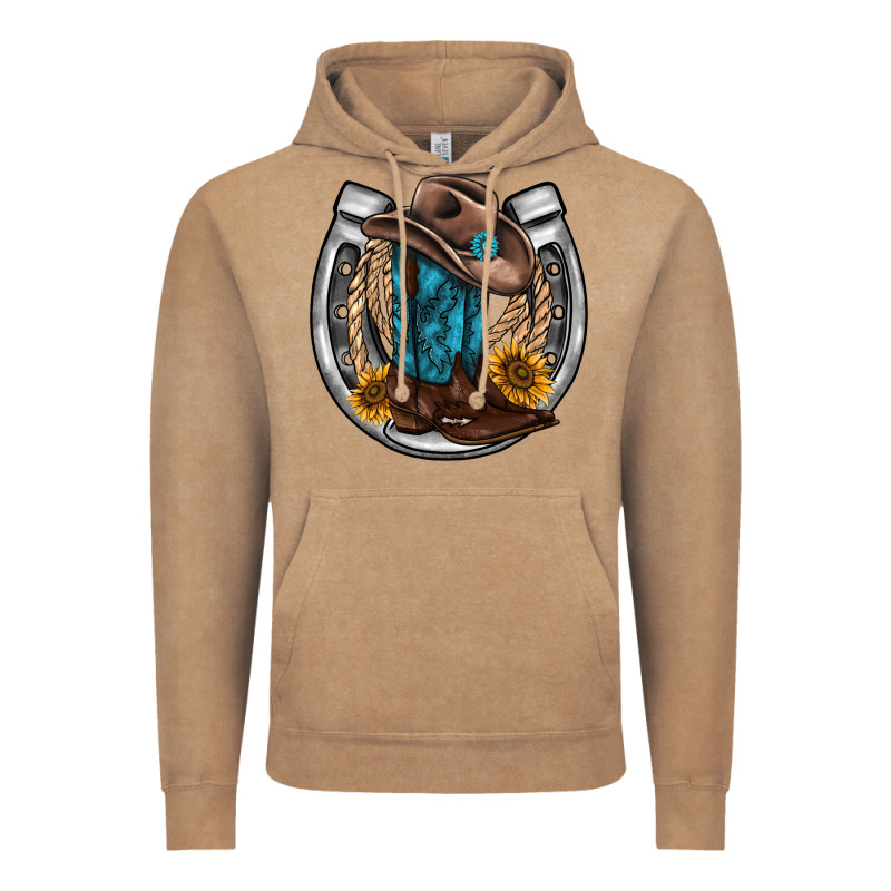Western Horseshoe Boots Hat Rope Sunflower Vintage Hoodie by AdoDesignShop | Teevron